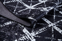 Digital Print Area Rug – Black Striped Non Slip Floor Carpet for Living Room