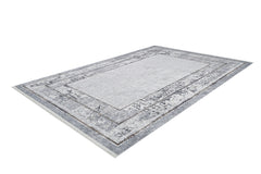 Digital Print Area Rug - Grey Frame Non Slip Washable Carpet for Home
