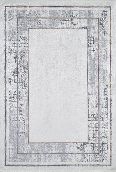 Dombivali Grey Frame Digital Print Area Rug
