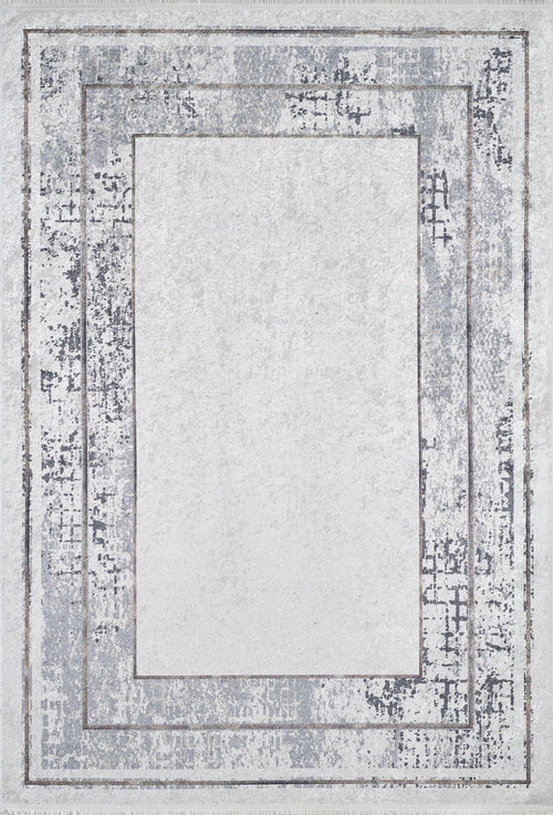 Dombivali Grey Frame Digital Print Area Rug