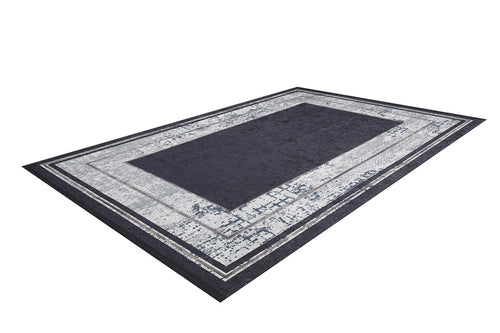 Digital Print Area Rug - Grey Frame Non Slip Antibacterial Washable Carpet