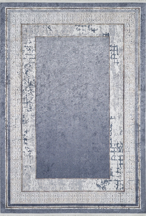 Grey Digital Area Rug – Stylish Grey Frame Carpet With Antibacterial, Non Slip Features
