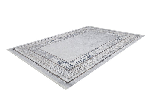 Grey Area Rug – Digital Print Frame Carpet | Non Slip, Antibacterial, Washable