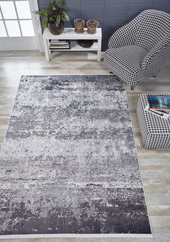 Modern Area Rug – Anthracite Digital Print Carpet | Non Slip Washable Floor Mat