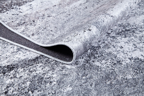 Modern Area Rug – Anthracite Digital Print Carpet | Non Slip Washable Floor Mat