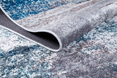 Blue Modern Area Rug - Digital Print Non Slip Antibacterial Carpet for Living Room