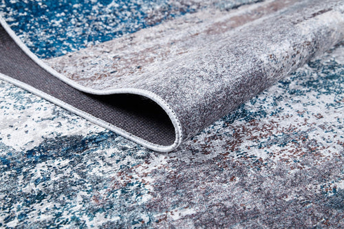 Blue Modern Area Rug - Digital Print Non Slip Antibacterial Carpet for Living Room