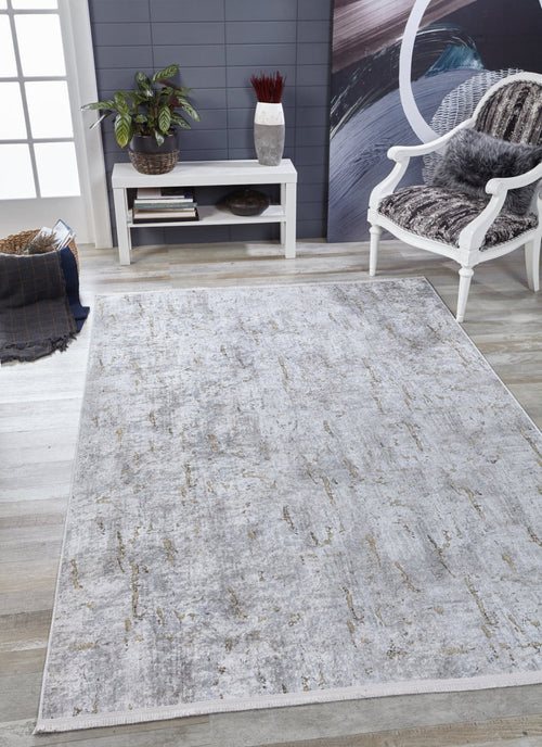 Modern Digital Area Rug - Grey Non Slip Antibacterial Carpet for Living Room