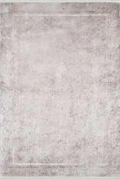 Ravalpindi Beige Frame Digital Print Area Rug