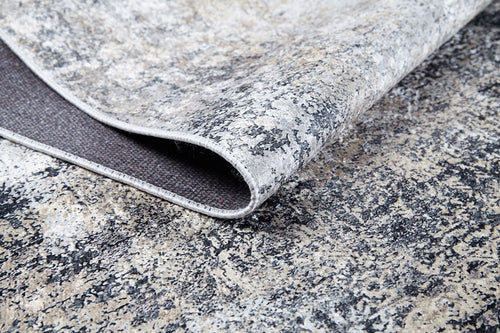 Modern Area Rug – Grey Digital Print Non Slip Washable Carpet for Living Room