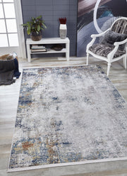 Modern Area Rug – Blue Digital Print Carpet | Antibacterial, Non-Slip, Washable Floor Covering