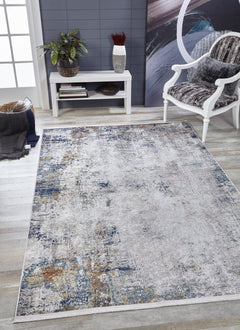 Modern Area Rug – Blue Digital Print Carpet | Antibacterial, Non-Slip, Washable Floor Covering