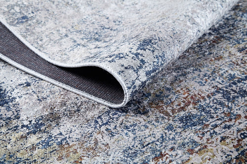 Modern Area Rug – Blue Digital Print Carpet | Antibacterial, Non-Slip, Washable Floor Covering