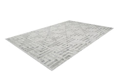 Grey Geometric Area Rug - Digital Print, Non Slip, Antibacterial Carpet for Living Room