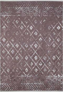 Brown Geometric Area Rug - Digital Print Carpet, Non Slip & Antibacterial Floor Covering