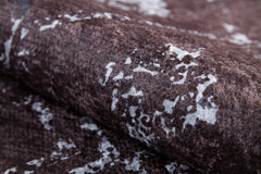 Brown Geometric Area Rug - Digital Print Carpet, Non Slip & Antibacterial Floor Covering