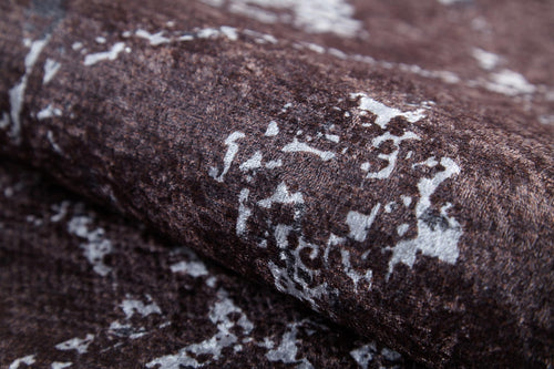 Brown Geometric Area Rug - Digital Print Carpet, Non Slip & Antibacterial Floor Covering