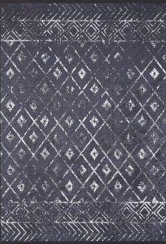 Black Geometric Area Rug – Digital Print Rug | Non Slip Carpet, Antibacterial