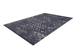 Black Geometric Area Rug – Digital Print Rug | Non Slip Carpet, Antibacterial