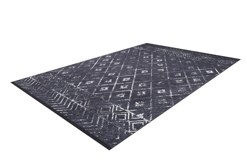 Black Geometric Area Rug – Digital Print Rug | Non Slip Carpet, Antibacterial