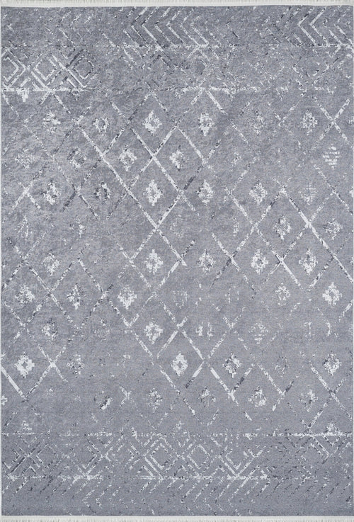 Grey Geometric Area Rug – High Quality Digital Print Rug with Non Slip Backing