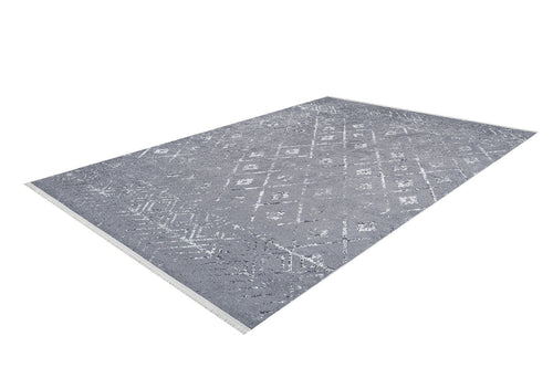 Grey Geometric Area Rug – High Quality Digital Print Rug with Non Slip Backing
