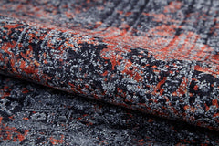 Modern Area Rug – Grey Digital Print Carpet | Non Slip Washable Floor Mat