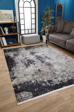 Modern Area Rug - Grey Digital Print Carpet | Non Slip, Antibacterial Floor Mat
