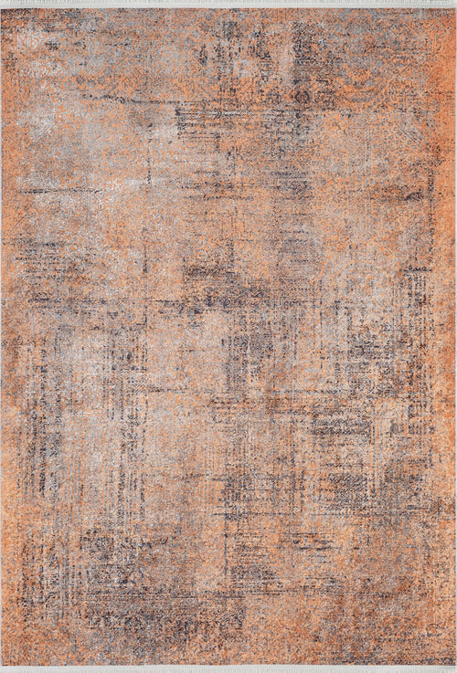 Modern Area Rug | Orange Digital Print Non Slip Carpet for Living Room Floors