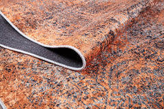 Modern Area Rug | Orange Digital Print Non Slip Carpet for Living Room Floors