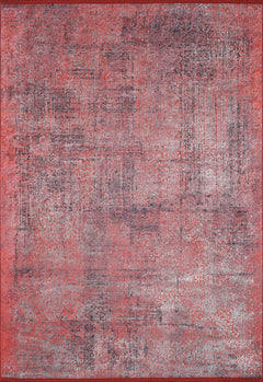 Kods Red Modern Digital Print Area Rug