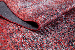 Kods Red Modern Digital Print Area Rug