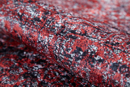 Kods Red Modern Digital Print Area Rug