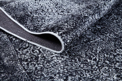 Modern Digital Area Rug – Black Non Slip Antibacterial Carpet for Home