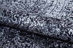 Modern Digital Area Rug – Black Non Slip Antibacterial Carpet for Home