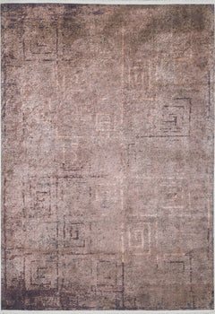 Geometric Area Rug - Brown Digital Print Non Slip Antibacterial Carpet