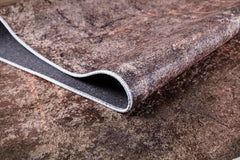 Geometric Area Rug - Brown Digital Print Non Slip Antibacterial Carpet