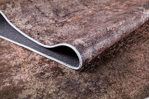 Geometric Area Rug - Brown Digital Print Non Slip Antibacterial Carpet