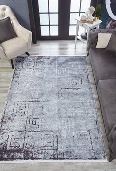 Borucerd Grey Modern Digital Print Area Rug