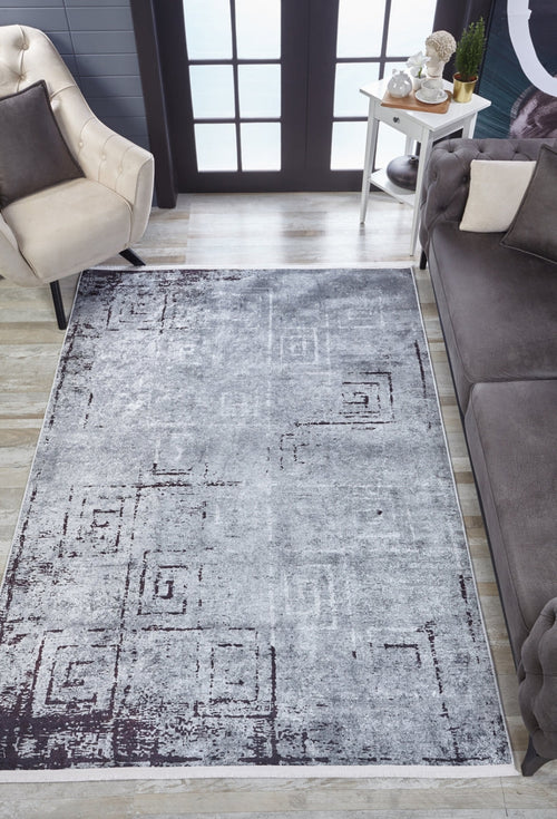 Borucerd Grey Modern Digital Print Area Rug