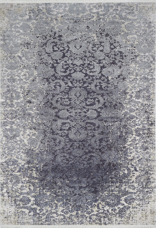 Digital Print Area Rug - Grey Classic Non Slip Carpet for Living Room