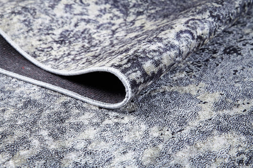 Digital Print Area Rug - Grey Classic Non Slip Carpet for Living Room
