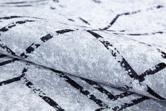 Grey Geometric Area Rug - Digital Print, Non Slip, Antibacterial Carpet for Modern Living Room