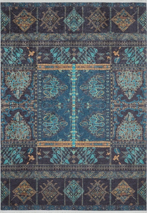 Kalyan Blue Modern Digital Print Area Rug