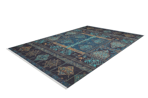 Kalyan Blue Modern Digital Print Area Rug