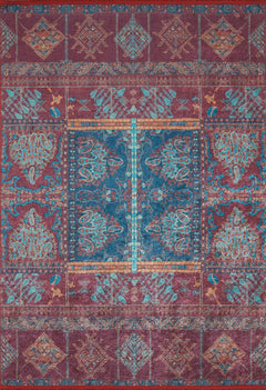 Modern Area Rug – Burgundy Digital Print Carpet | Non Slip, Antibacterial, Washable Floor Covering