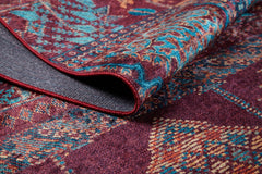 Modern Area Rug – Burgundy Digital Print Carpet | Non Slip, Antibacterial, Washable Floor Covering