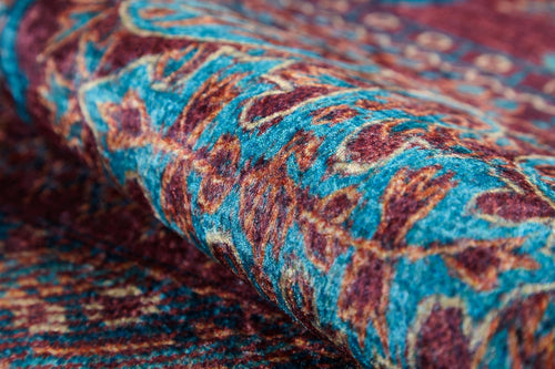 Modern Area Rug – Burgundy Digital Print Carpet | Non Slip, Antibacterial, Washable Floor Covering