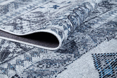 Grey Geometric Area Rug – Digital Print Rug, Non Slip Carpet, Antibacterial