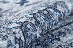 Grey Geometric Area Rug – Digital Print Rug, Non Slip Carpet, Antibacterial